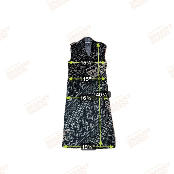 Collective Concepts Black and White Midi Wrap Dress Size Medium - Picture 6 of 8